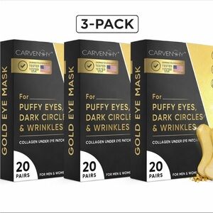 Carvenchy Gold eye mask to remove eye bags, reduce fine lines  - 3 pack